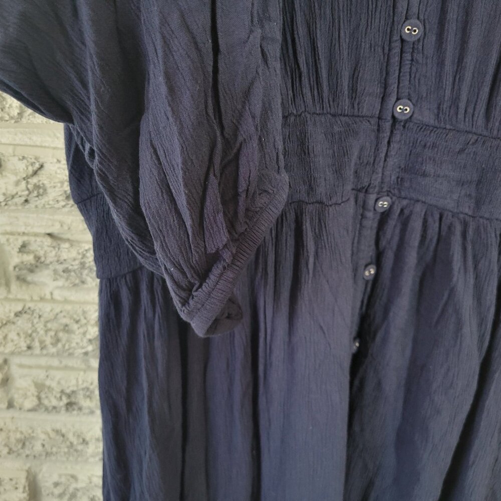 Torrid Dress 3X Plus Size Blue V-Neck 3/4 Sleeve High-Low Lined Stretch SWE169E - Picture 6 of 12